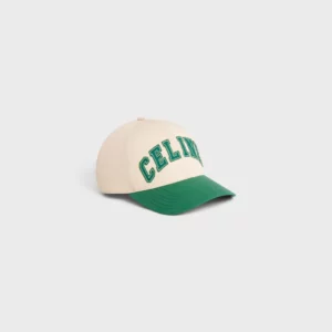 CELINE COLLEGE BASEBALL CAP IN COTTON CREAM