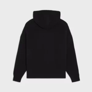 CELINE EMBROIDERED HOODED SWEATER IN RIBBED WOOL