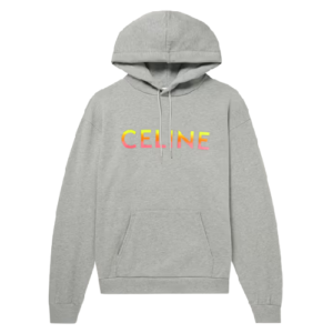 Celine Homme Logo Print Cotton Blend Jersey Hoodie