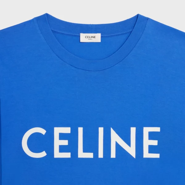 CELINE LOOSE T-SHIRT IN COTTON JERSEY BLUE