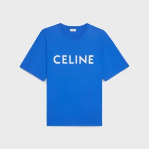 CELINE LOOSE T-SHIRT IN COTTON JERSEY BLUE