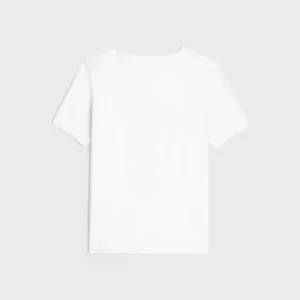 CELINE 70 ANCHOR T SHIRT IN COTTON JERSEY OFF WHITE