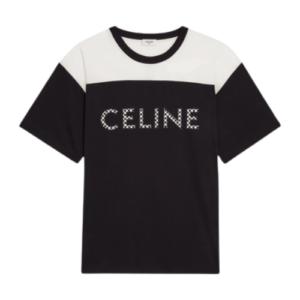 Celine Loose T Shirt in Cotton Jersey With Studs